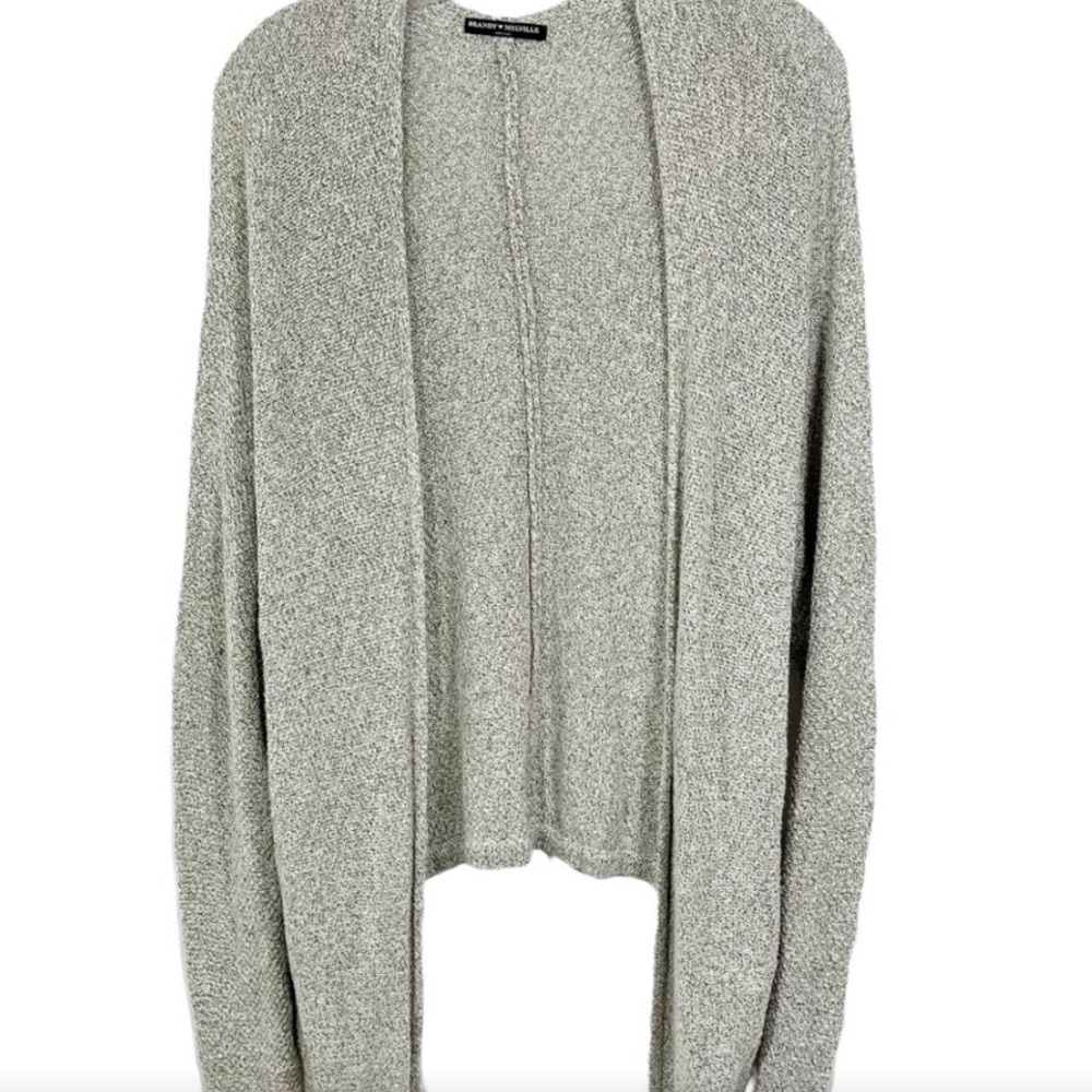 Brandy Melville Gray Caroline Knit Cardigan One Size Cotton Blend Made in Italy